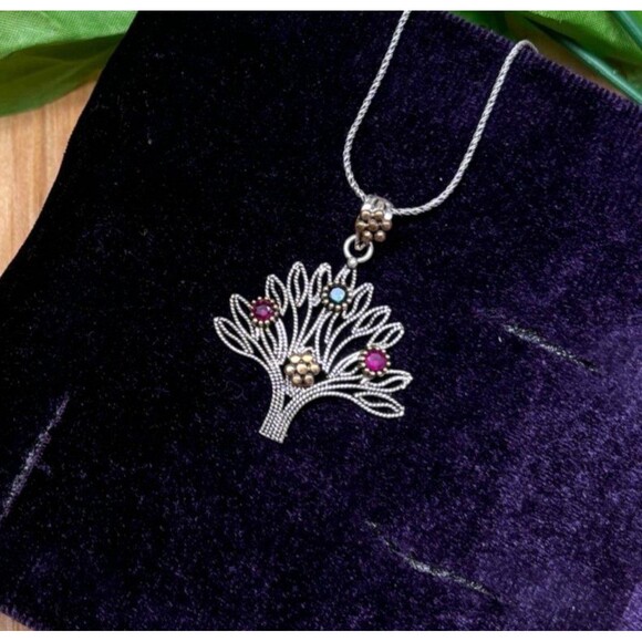 925 Sterling Silver Turkish Filigree Tree Necklace for Women, NEW,HandmadeGift - Picture 1 of 5